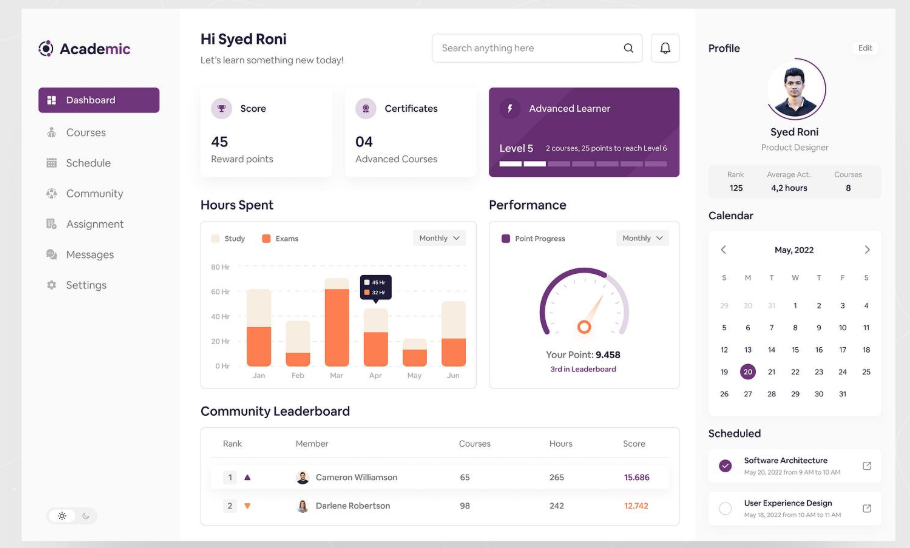 Academic Course Tracker Dashboard - Education Syllabus Management