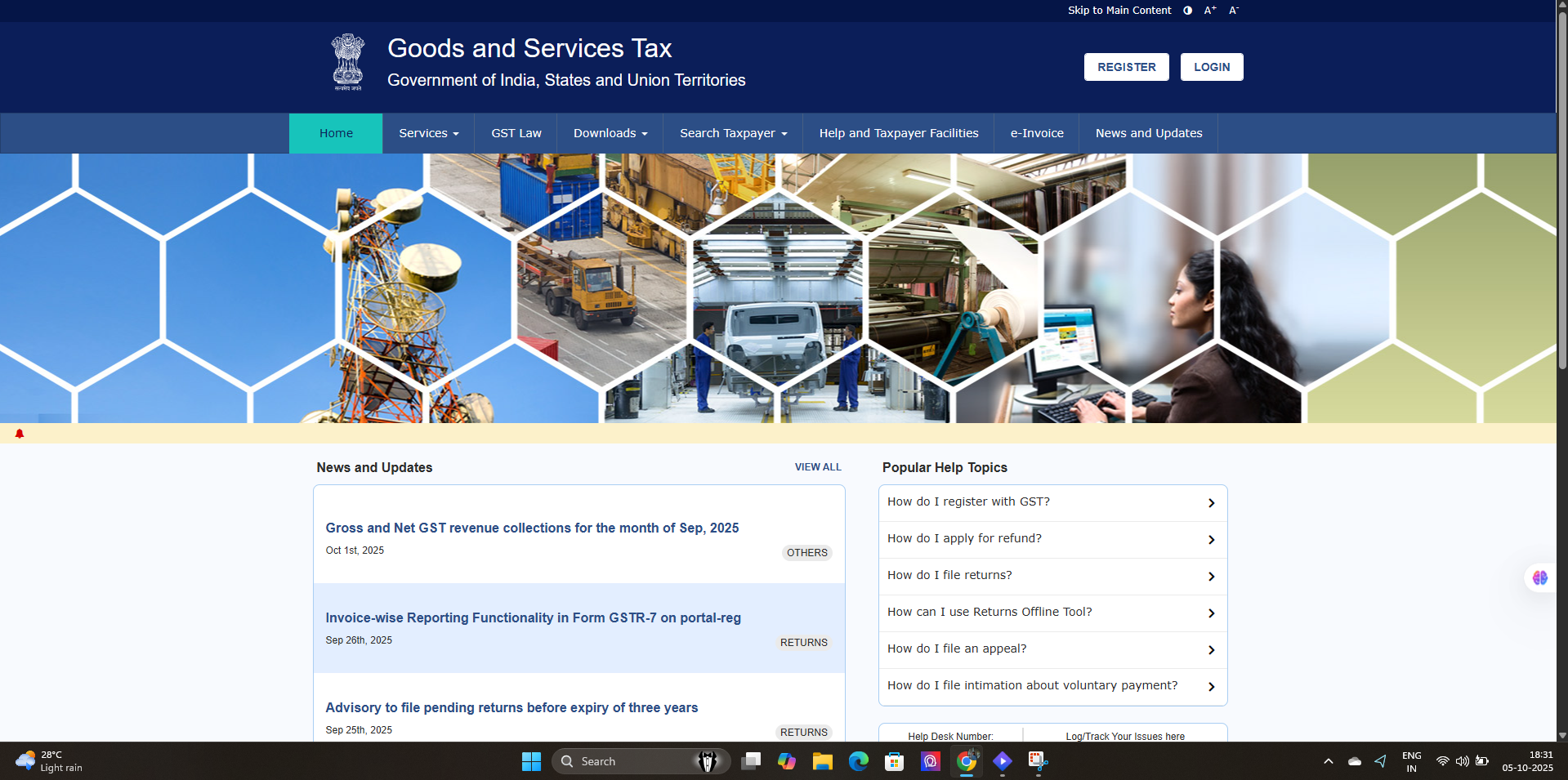 GST Filing Portal UI India - Tax Calculator and Return Filing Suite